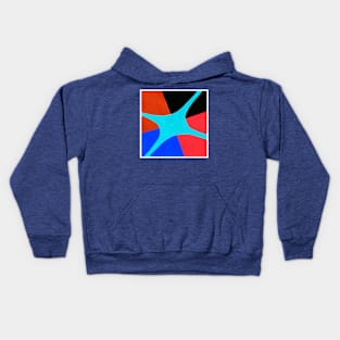 Inverted Blue Orange Black Geometric Abstract Acrylic Painting Kids Hoodie